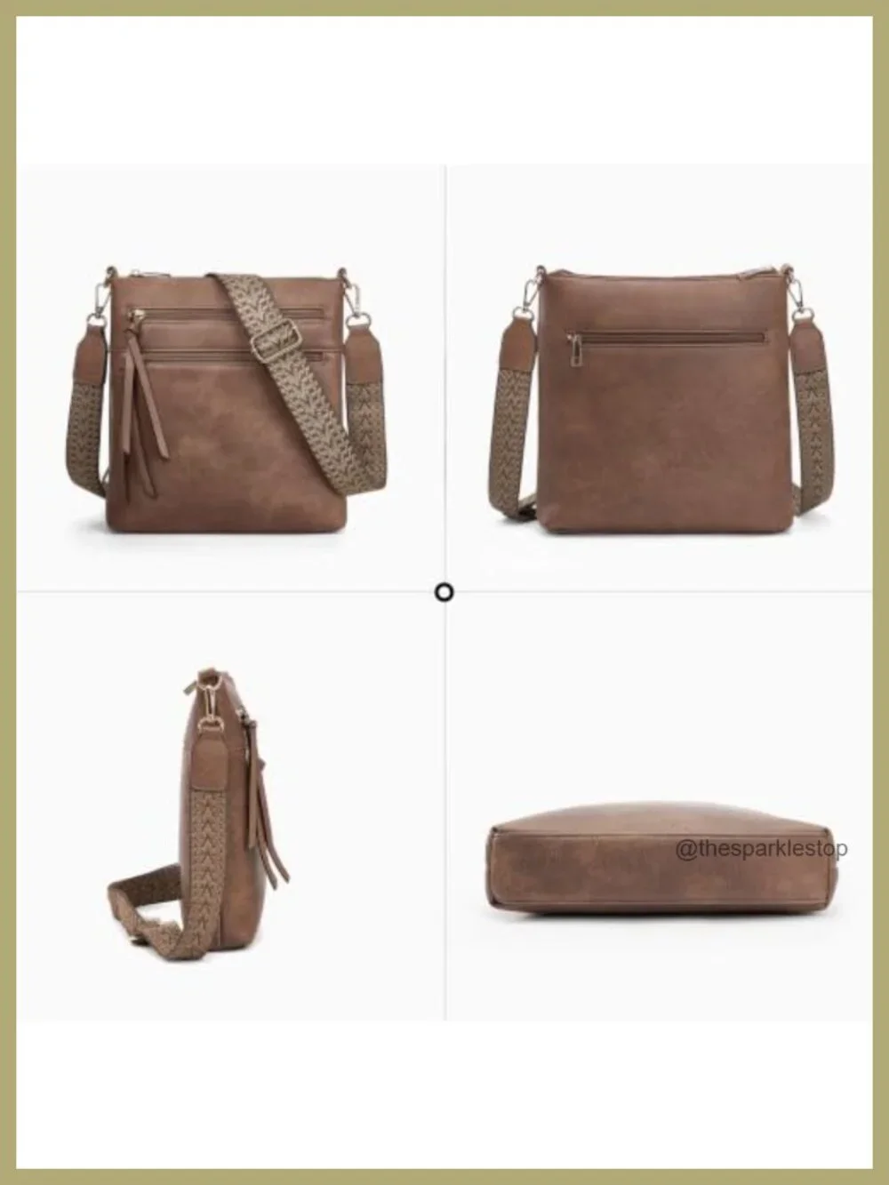 Vegan PU Leather Crossbody Purse with Adjustable Strap
